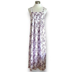 Layla Brooklyn Womens Avantika Dress Sz Small White Blue Floral Midi Sundress